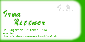irma mittner business card